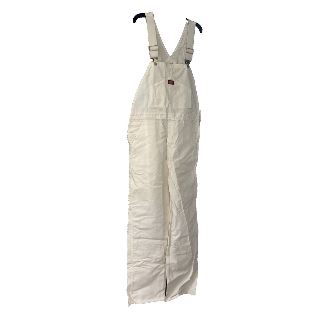 Dickies Mens White Cotton Painters Bib Overalls 8953WH 36x34